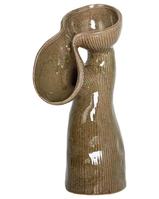 Jarrón para flores CALAMUS Gres 28 cm Verde - Decoración