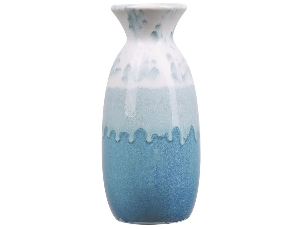 Jarrón para flores CHALCIS Gres 25 cm Azul - Decoración