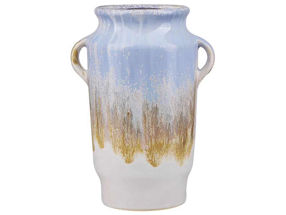 Jarrón para flores GERRHA Gres 25 cm Azul claro - Decoración