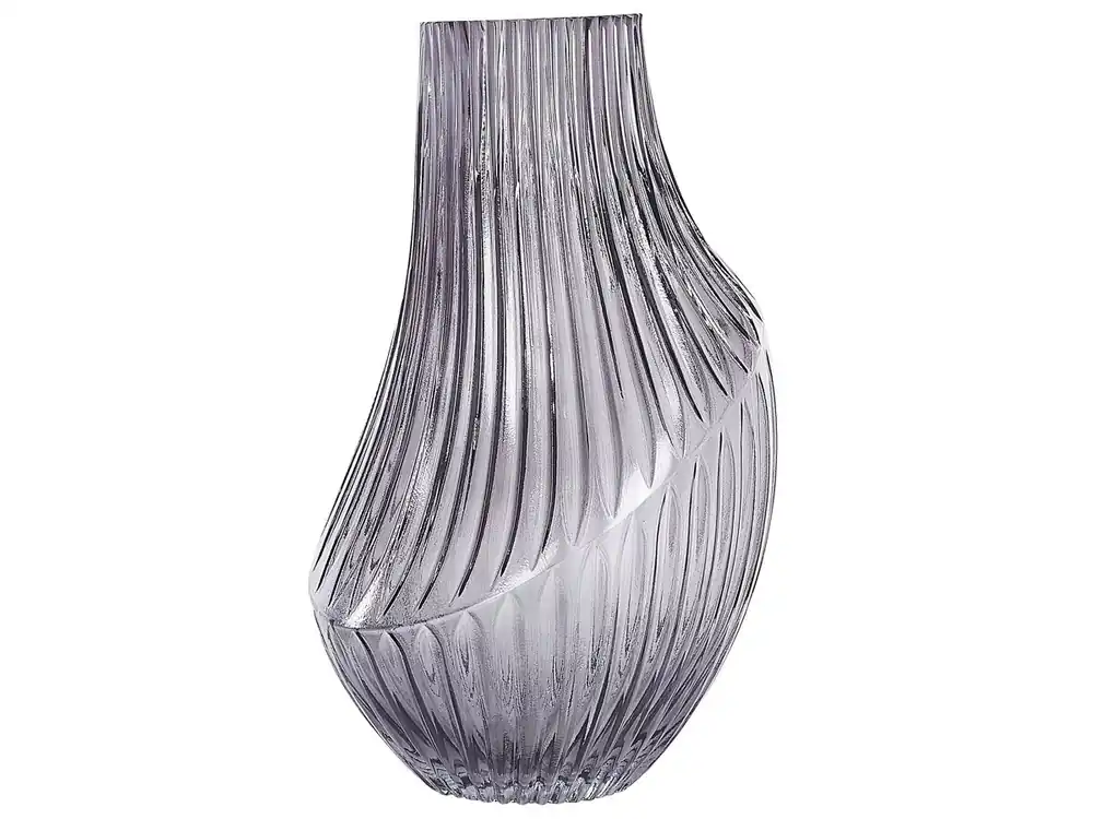 Jarrón para flores MYRSINA Vidrio 36 cm Gris - Decoración