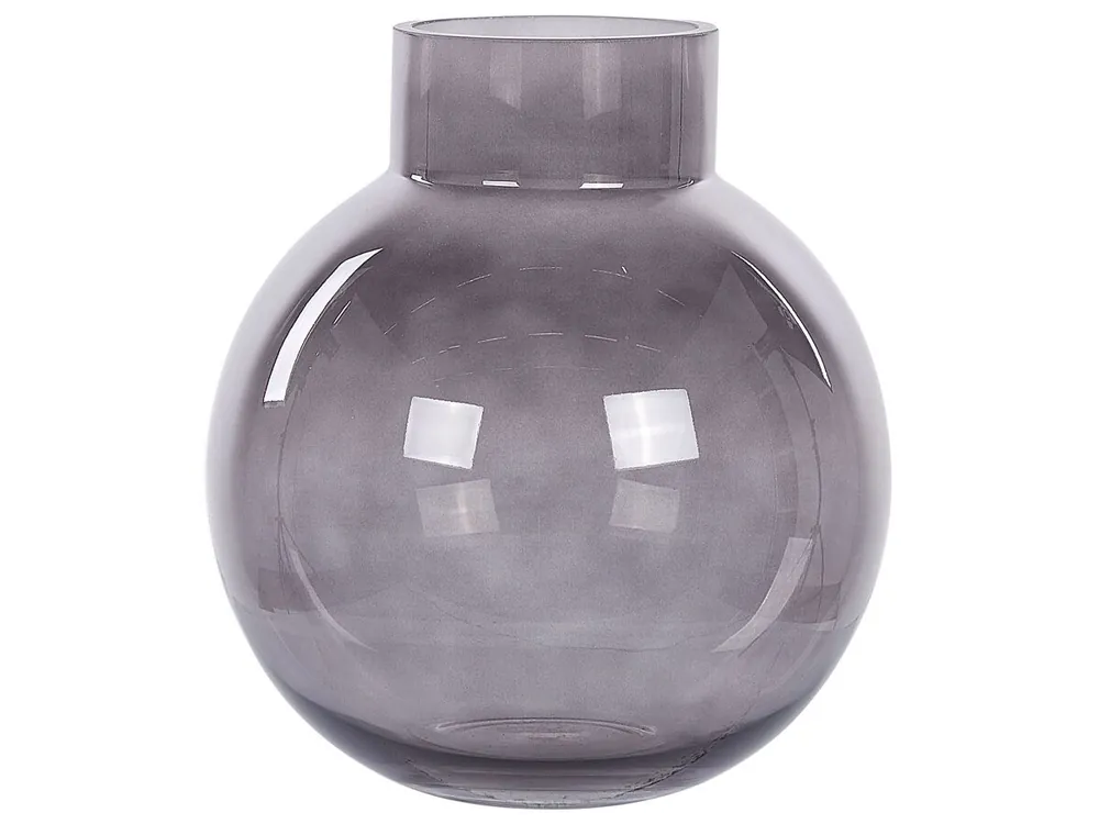 Jarrón para flores POLYDROSOS Vidrio 22 cm Gris - Decoración