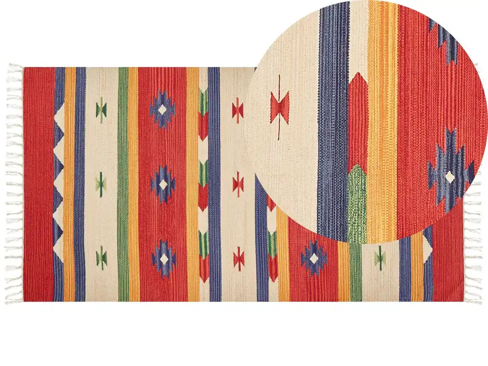 Alfombra ALAPARS Multicolor 80 x 150 cm Algodón Kilim - Textil