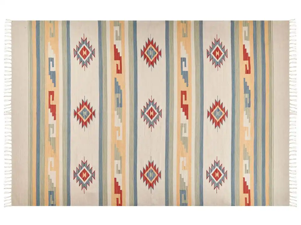Alfombra APARAN Beige 200 x 300 cm Algodón Kilim - Textil