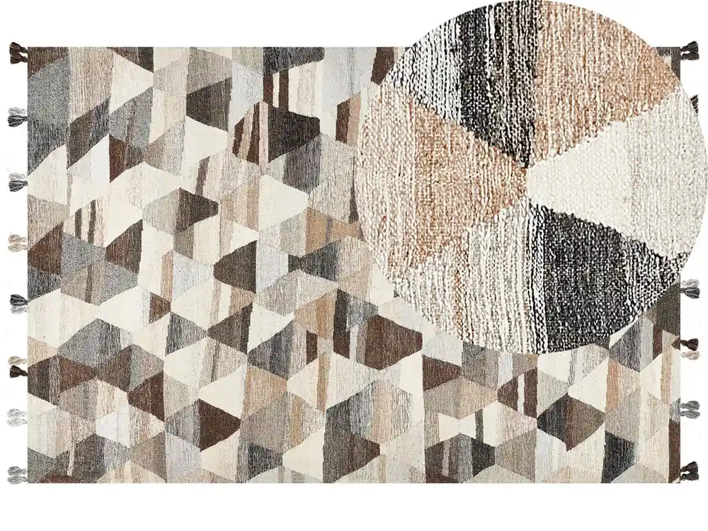 Alfombra ARGAVAND Beige 200 x 300 cm Lana Kilim - Textil