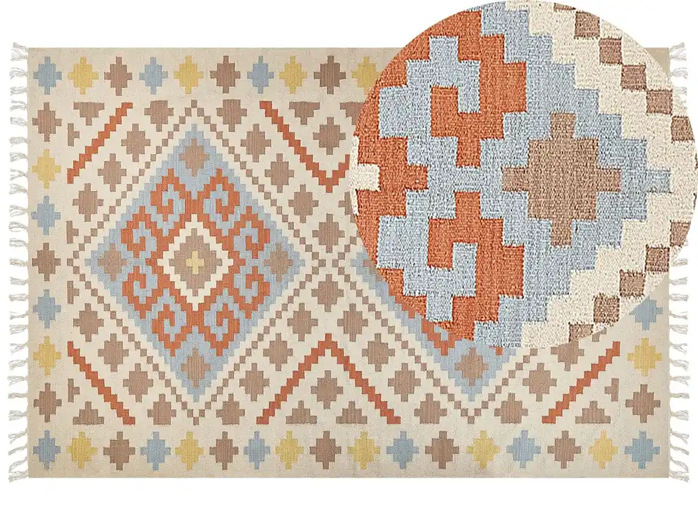 Alfombra ATAN Multicolor 200 x 300 cm Algodón Kilim - Textil
