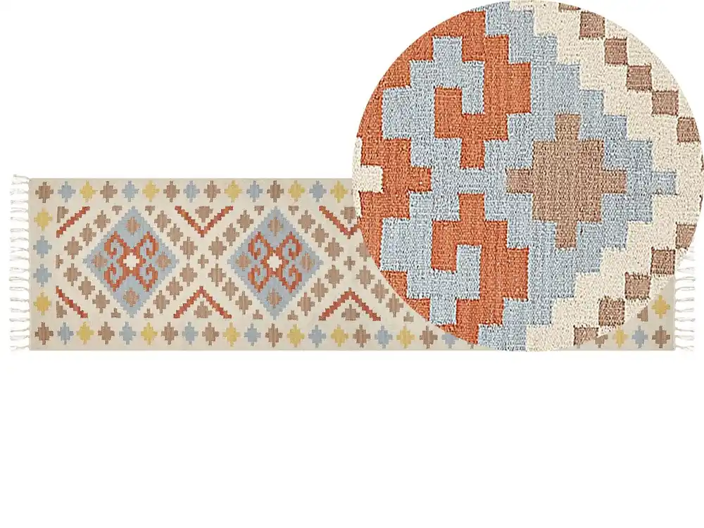 Alfombra ATAN Multicolor 80 x 300 cm Algodón Kilim - Textil