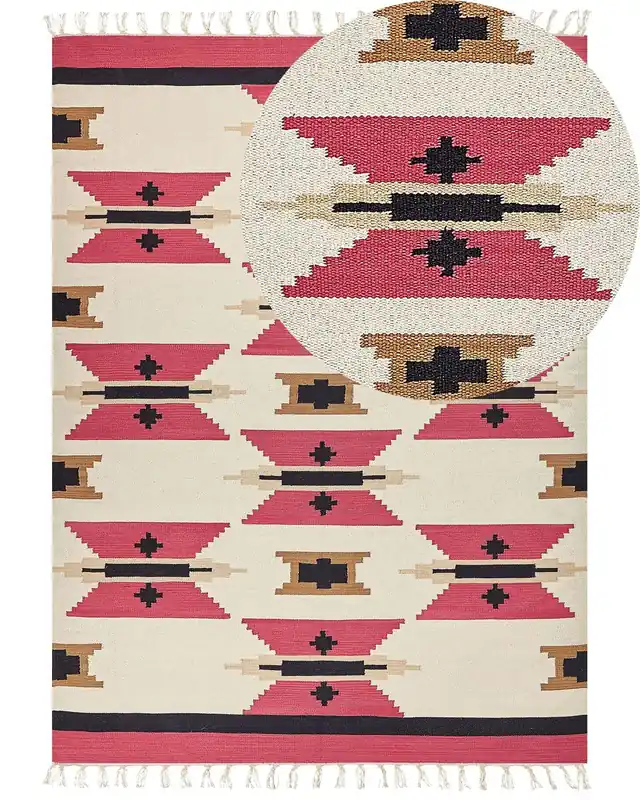 Alfombra GARNI Multicolor 160 x 230 cm Algodón Kilim - Textil
