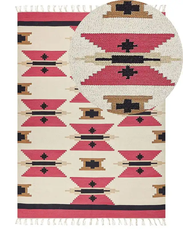 Alfombra GARNI Multicolor 200 x 300 cm Algodón Kilim - Textil
