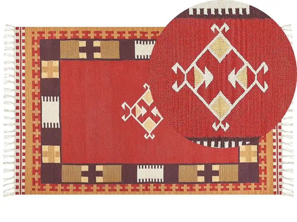 Alfombra PARAKAR Multicolor 140 x 200 cm Algodón Kilim - Textil