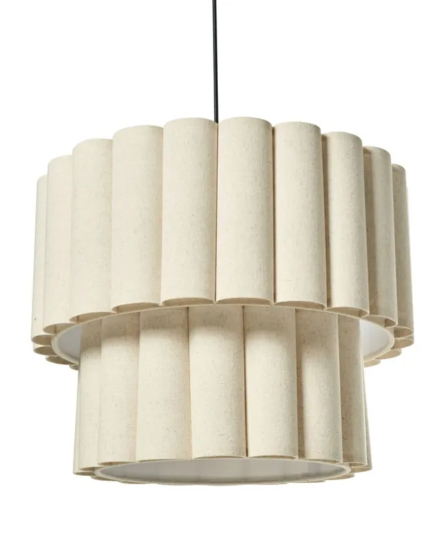 Lámpara colgante BELESSA Lino Beige claro - Decoración