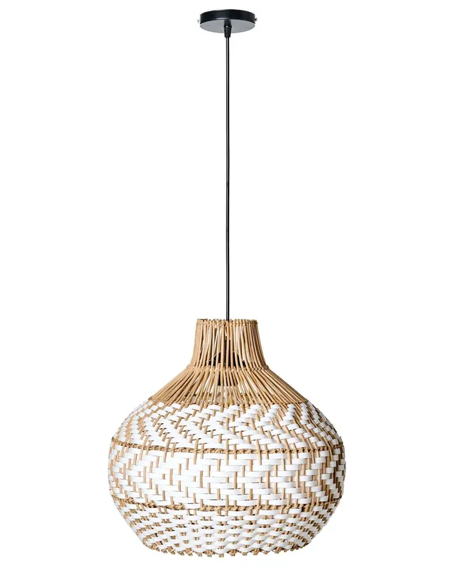 Lámpara colgante YAUCO Ratán Blanco - Decoración