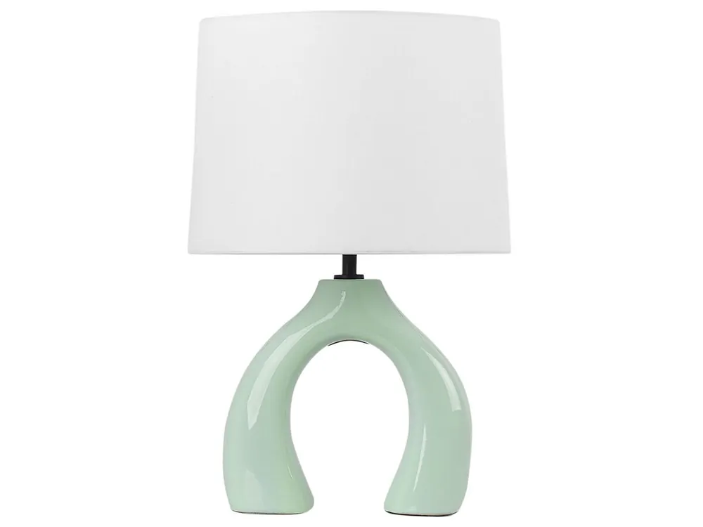 Lámpara de mesa ABBIE Cerámica Verde claro - Decoración