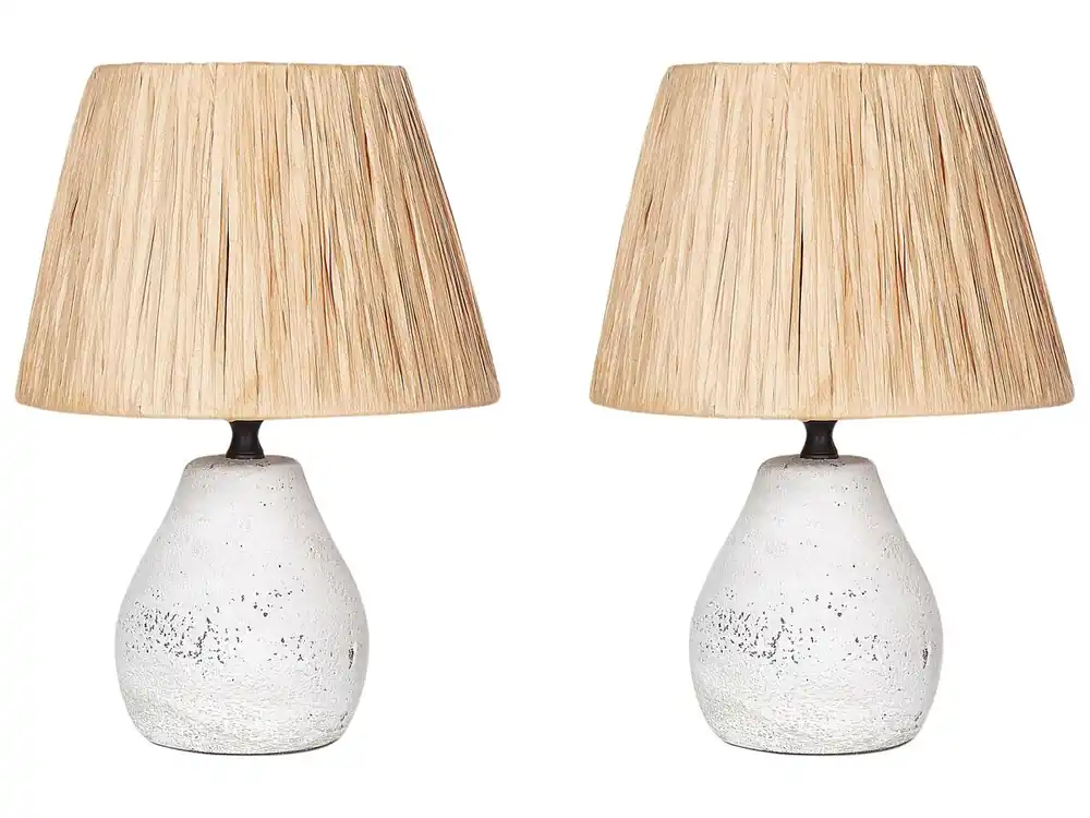 Conjunto de 2 lámparas de mesa ARWADITO Cerámica Blanco crema - Decoración