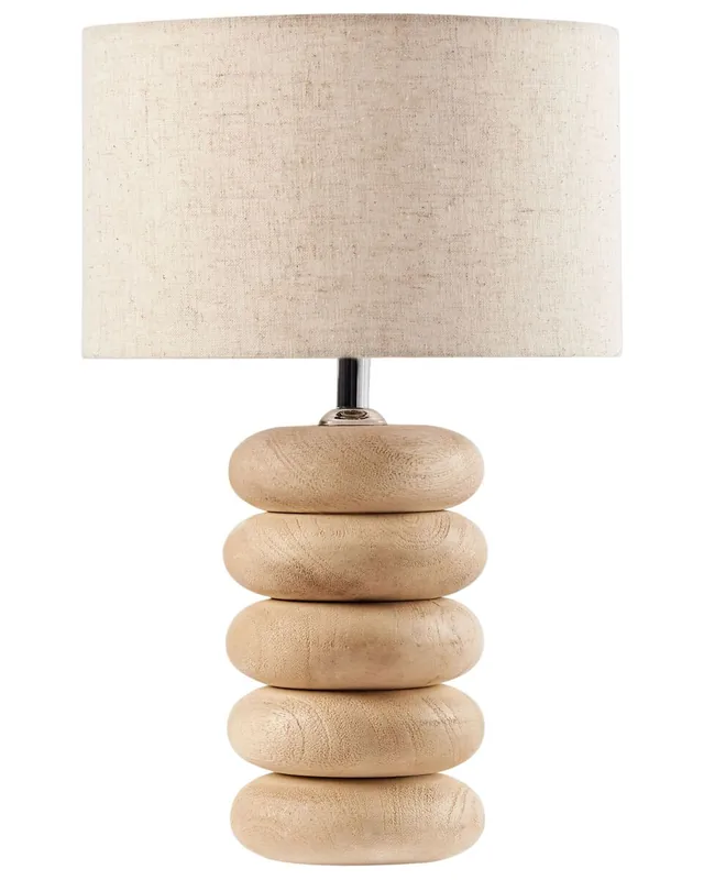 Lámpara de mesa BETWA Madera de mango Marrón claro - Decoración