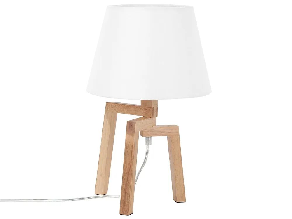 Lámpara de mesa NALON Madera de roble Marrón/Blanco - Decoración