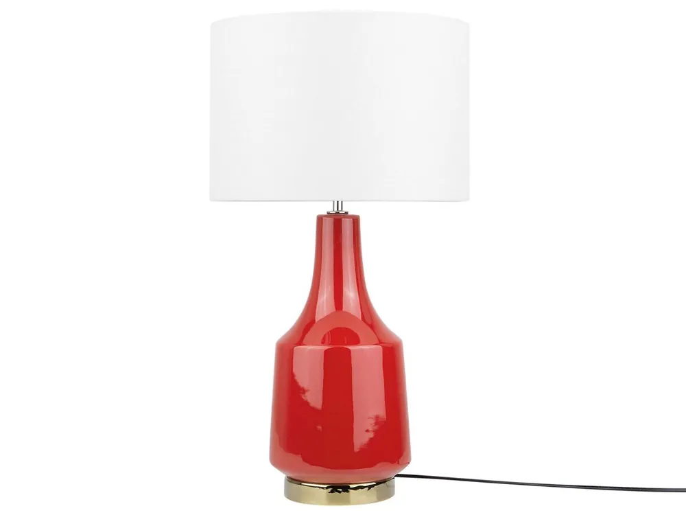 Lámpara de mesa TRIVERSA Cerámica Rojo - Decoración