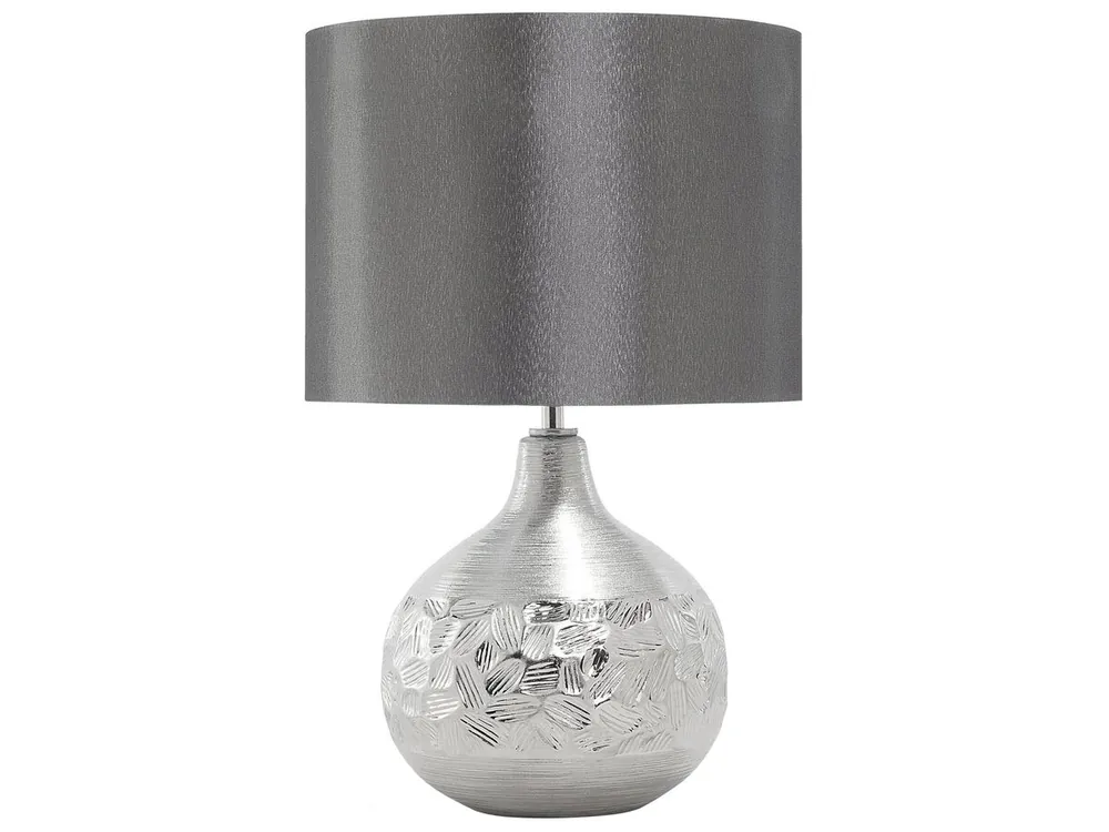 Lámpara de mesa moderna gris/plateada 28x43 cm YAKIMA - Decoración
