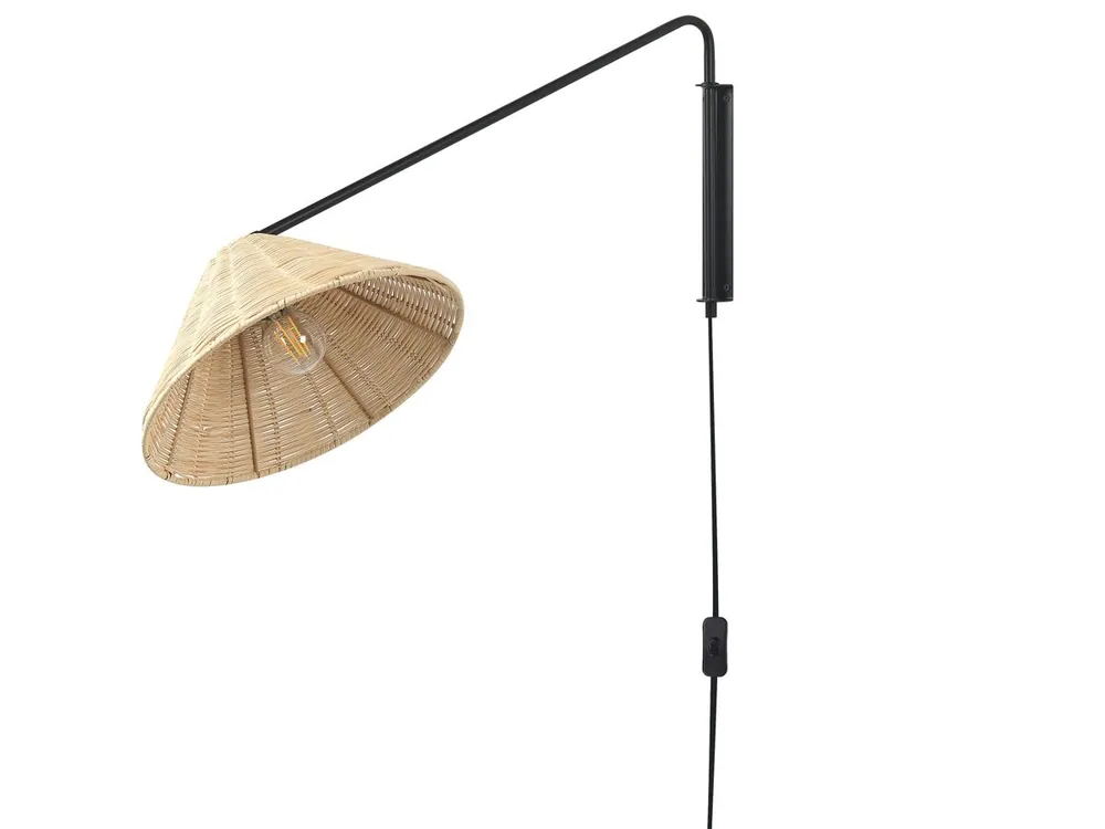 Lámpara de pared PALENA ajustable Ratán Natural - Decoración