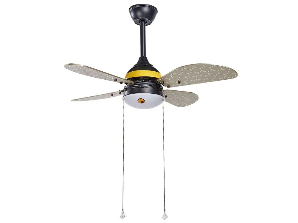 Ventilador de techo con luz DOLORES Amarillo - Electrodomésticos