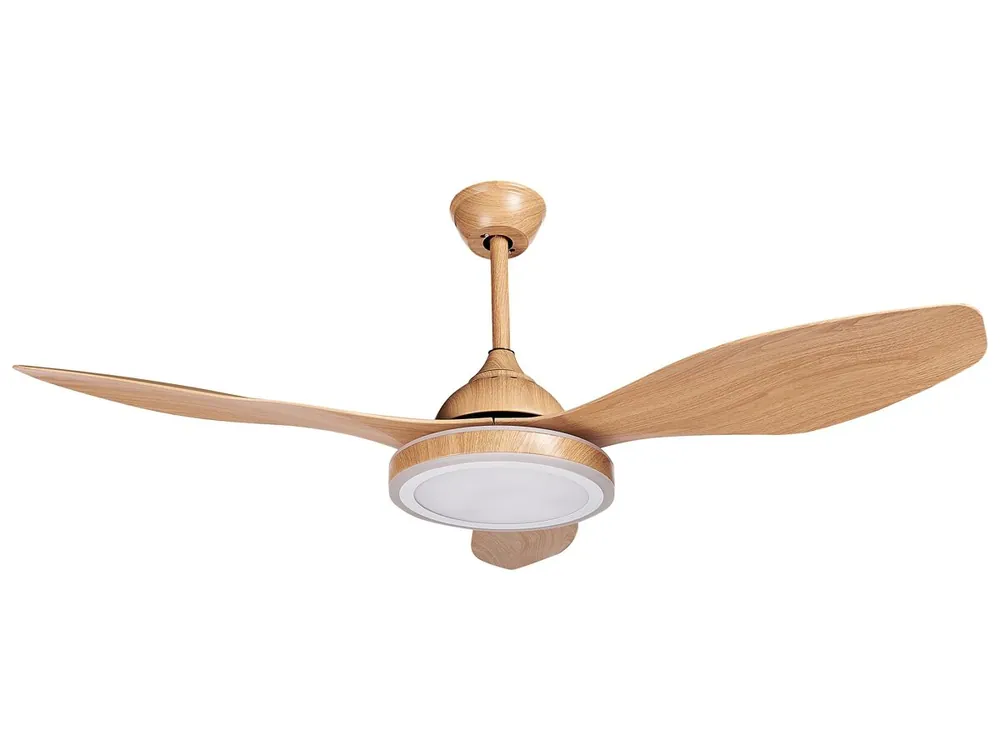 Ventilador de techo con luz MUDDY con mando Marrón claro - Electrodomésticos