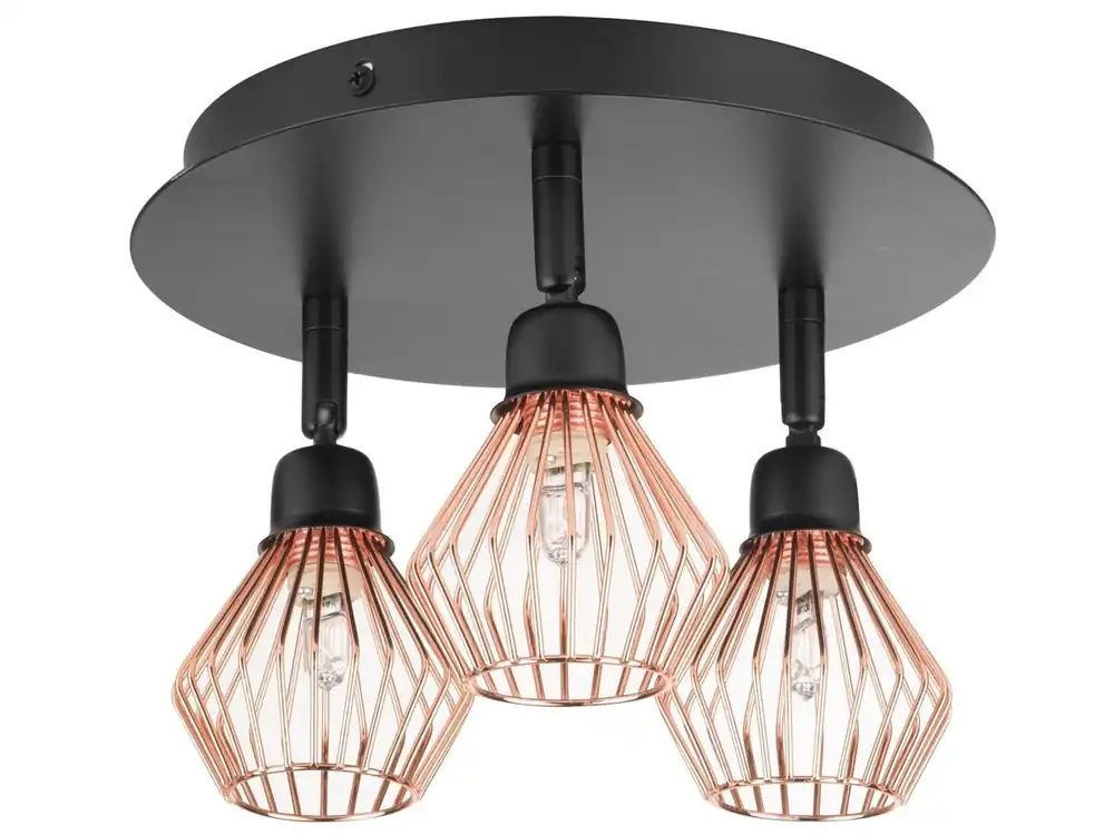 Lámpara de 3 focos VOLGA ajustable Metal Negro - Decoración