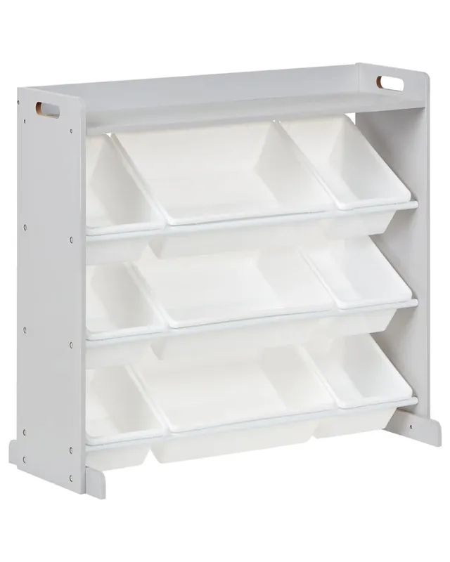 Estantería con 9 cajas de almacenaje COLLIE 78 cm Gris - Bebé