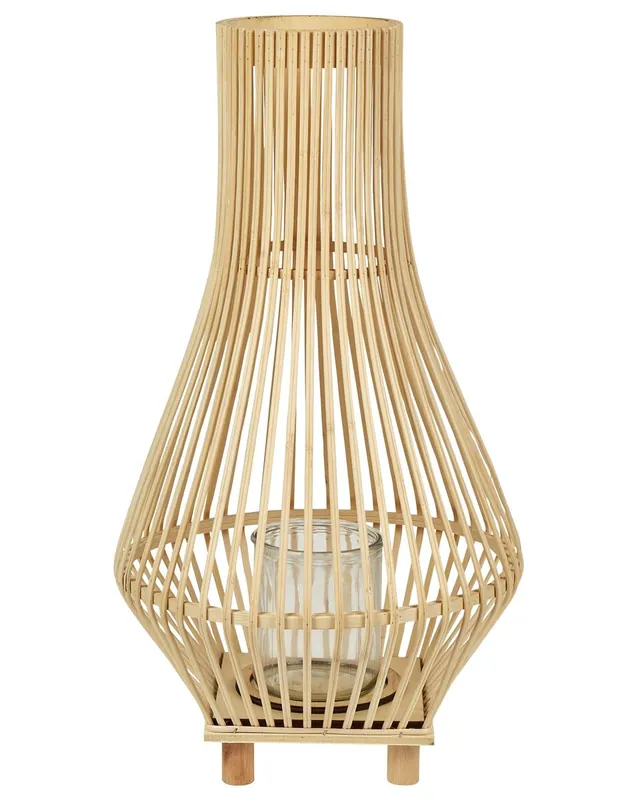 Linterna LEYTE Madera de sauce 58 cm Marrón claro - Decoración