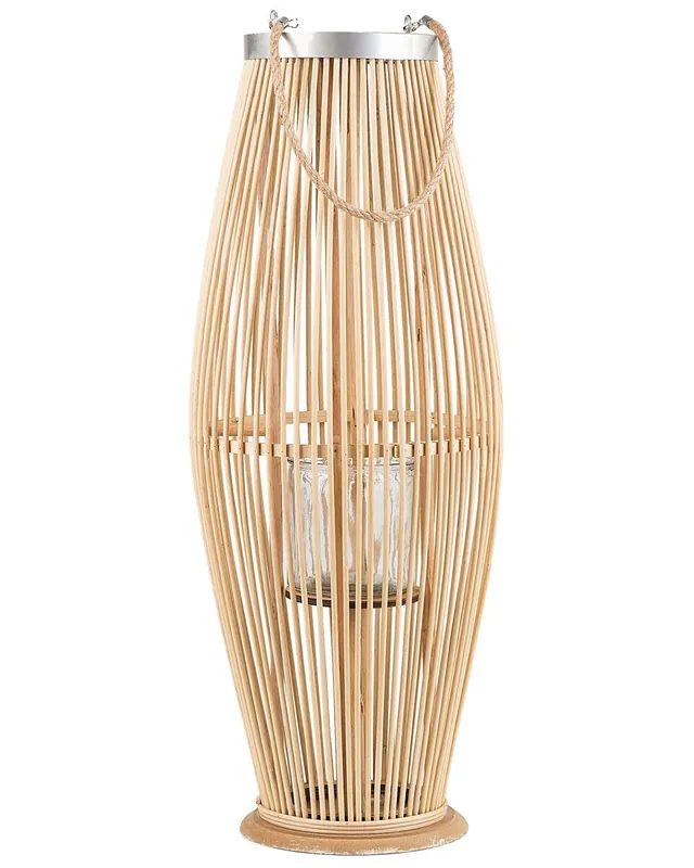 Linterna TAHITI Madera de bambú 72 cm Natural - Decoración