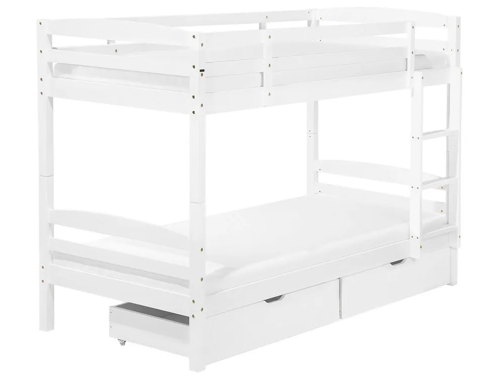 Litera Madera de pino REGAT 90 x 200 cm Blanco - Descanso