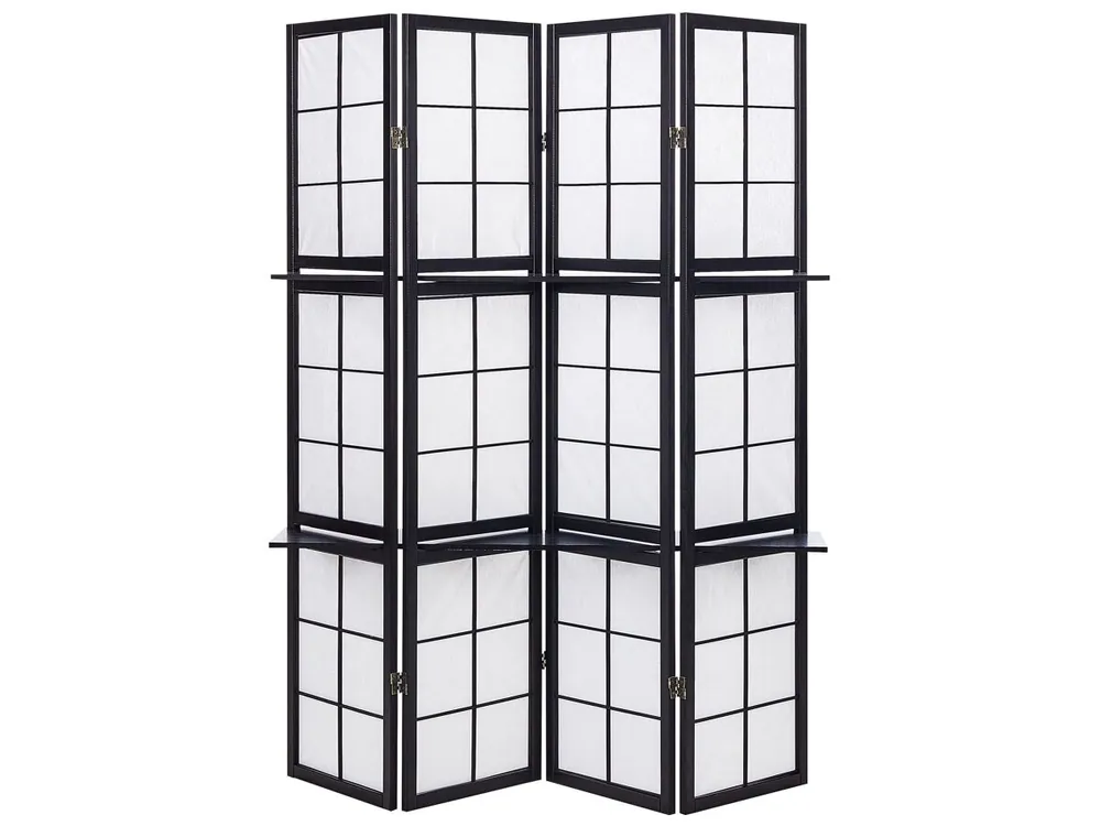 Separador de ambientes de 4 paneles GOMAGOI Negro 120 cm 170 cm - Decoración
