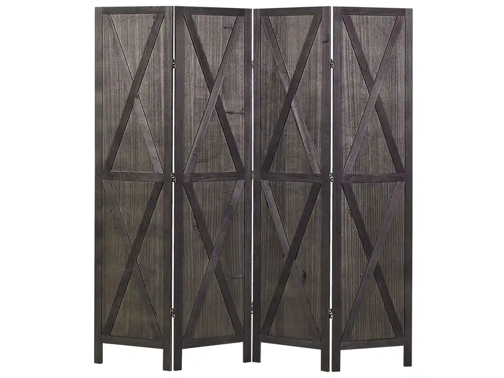 Separador de ambientes de 4 paneles RIDANNA Marrón oscuro 163 cm 170 cm - Decoración