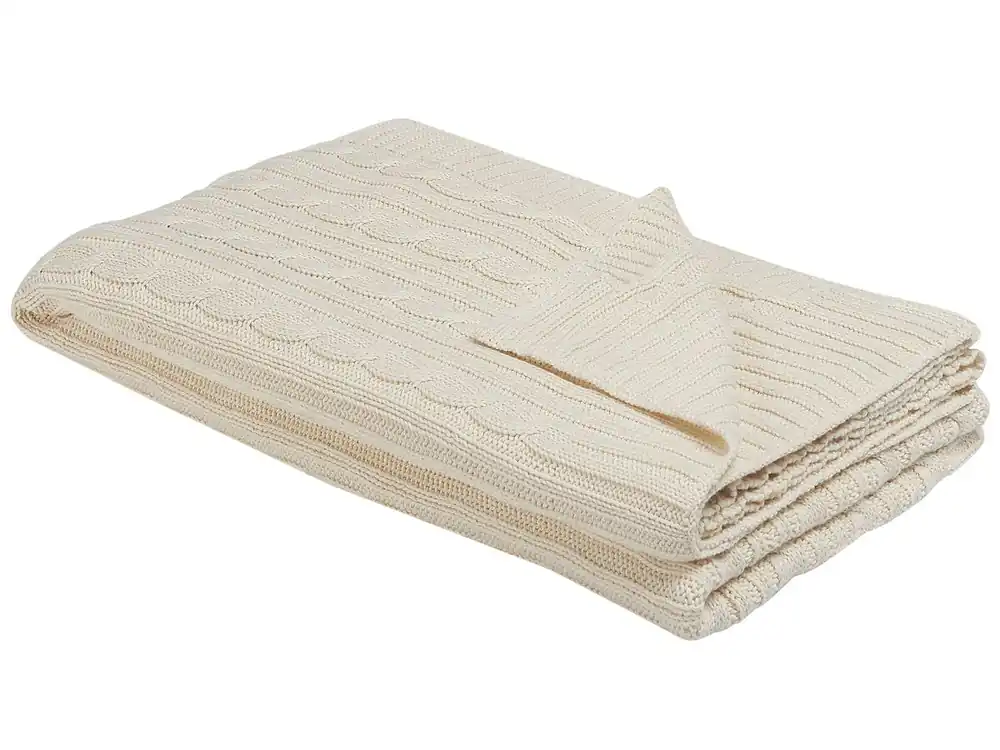 Manta ANAMUR Algodón 110 x 180 cm Beige - Textil